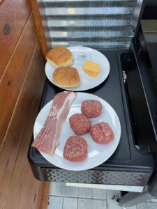 Ingredients neatly laid out, ready to create a mouth-watering smash burger recipe blackstone style.