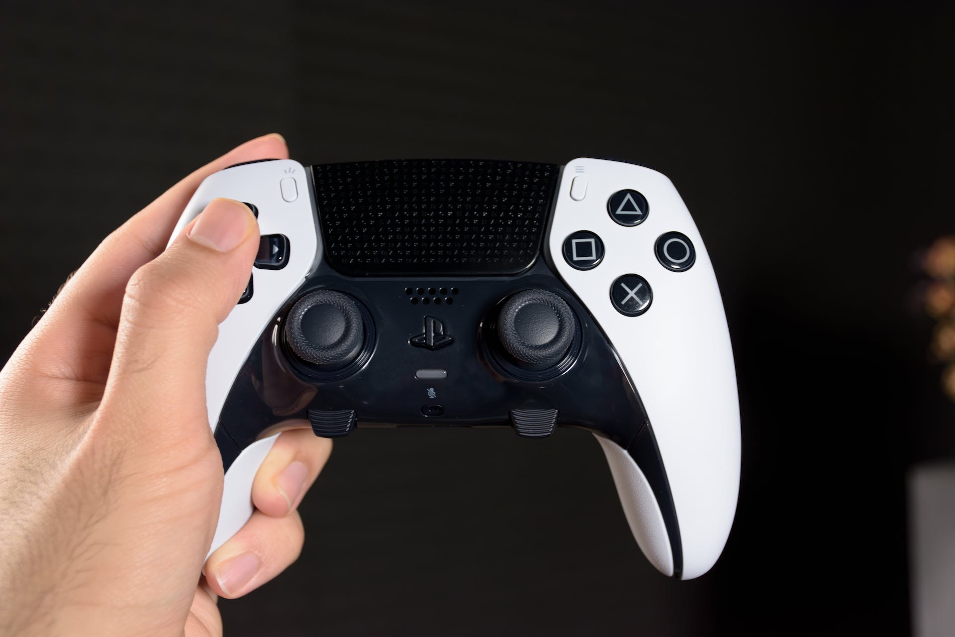 Closeup view of the PS5 Scuf controller, the epitome of gaming innovation.