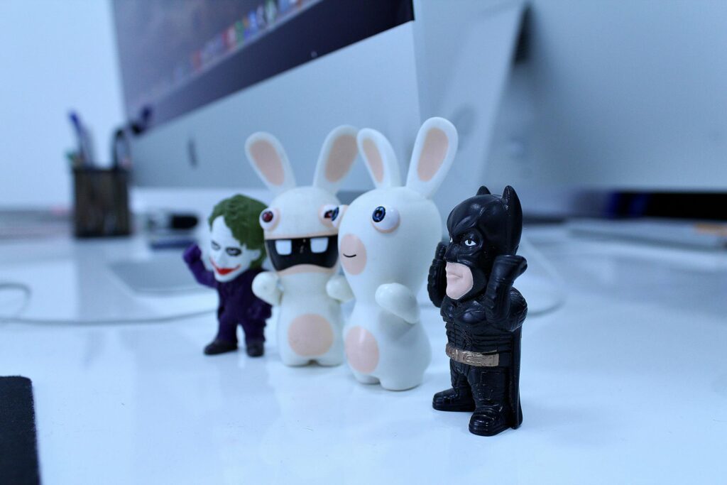 Batman toy figure along with his friends