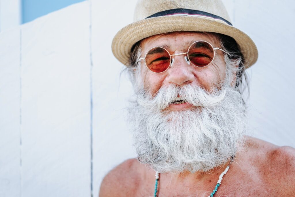 Man with a long beard, highlighting long beard styles for men 2024.